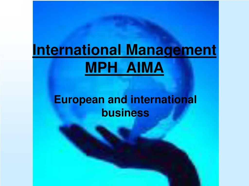 international management mph aima