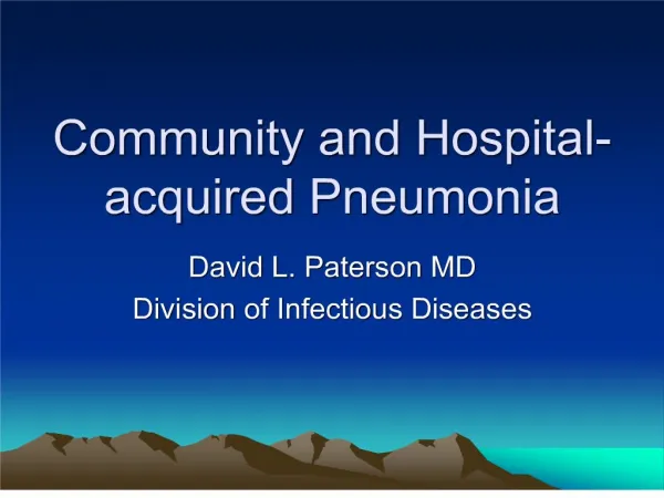 community and hospital-acquired pneumonia