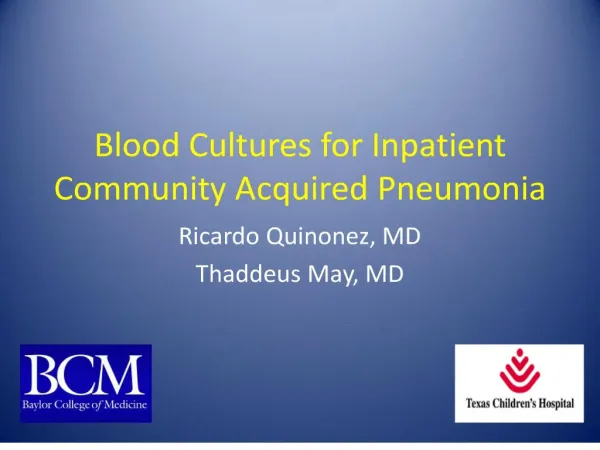 blood cultures for inpatient community acquired pneumonia