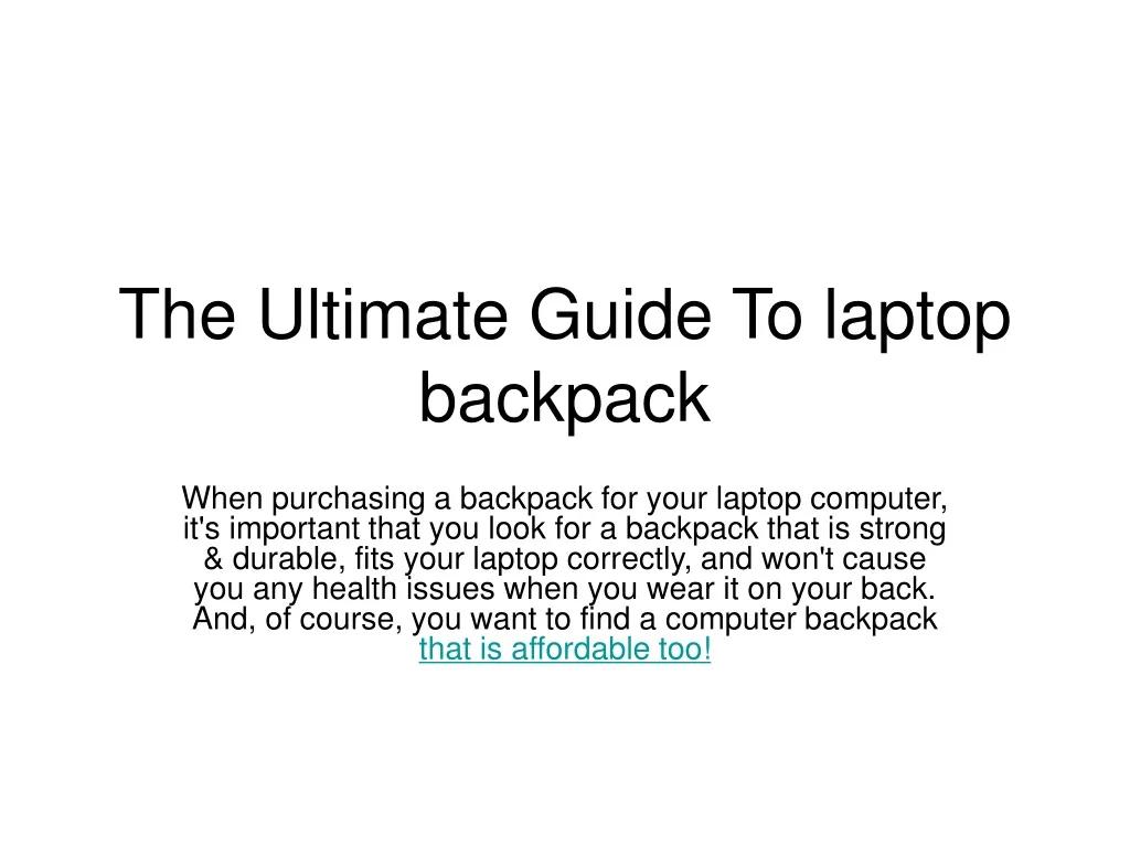 the ultimate guide to laptop backpack