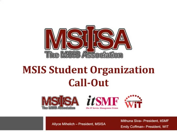 MSIS Student Organization Call-Out