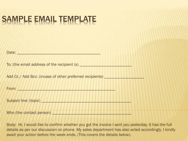 Sample Email Template