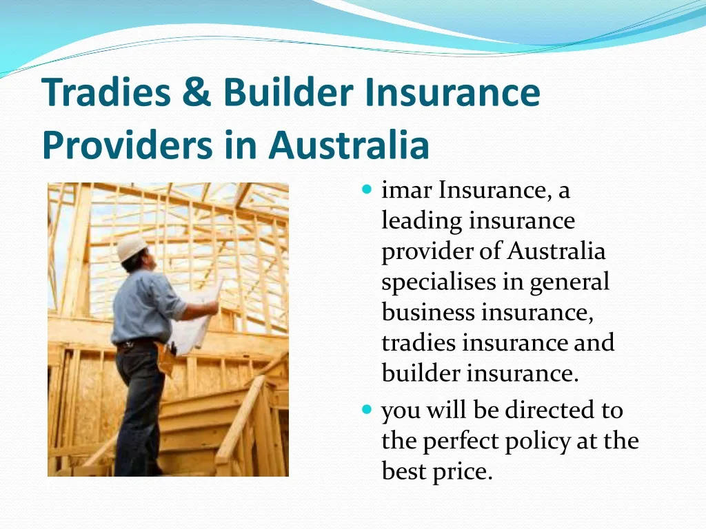 tradies builder insurance providers in australia