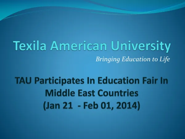 Education Fair Middle East - Texila American University