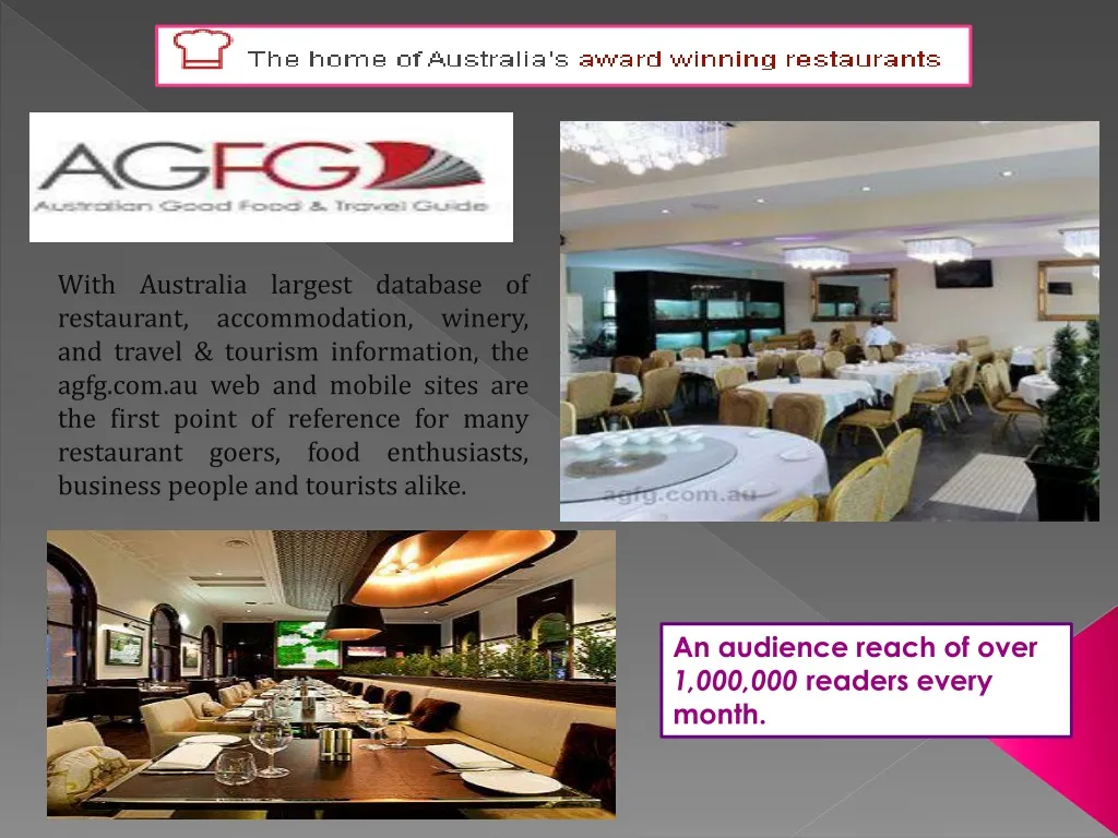 with australia largest database of restaurant