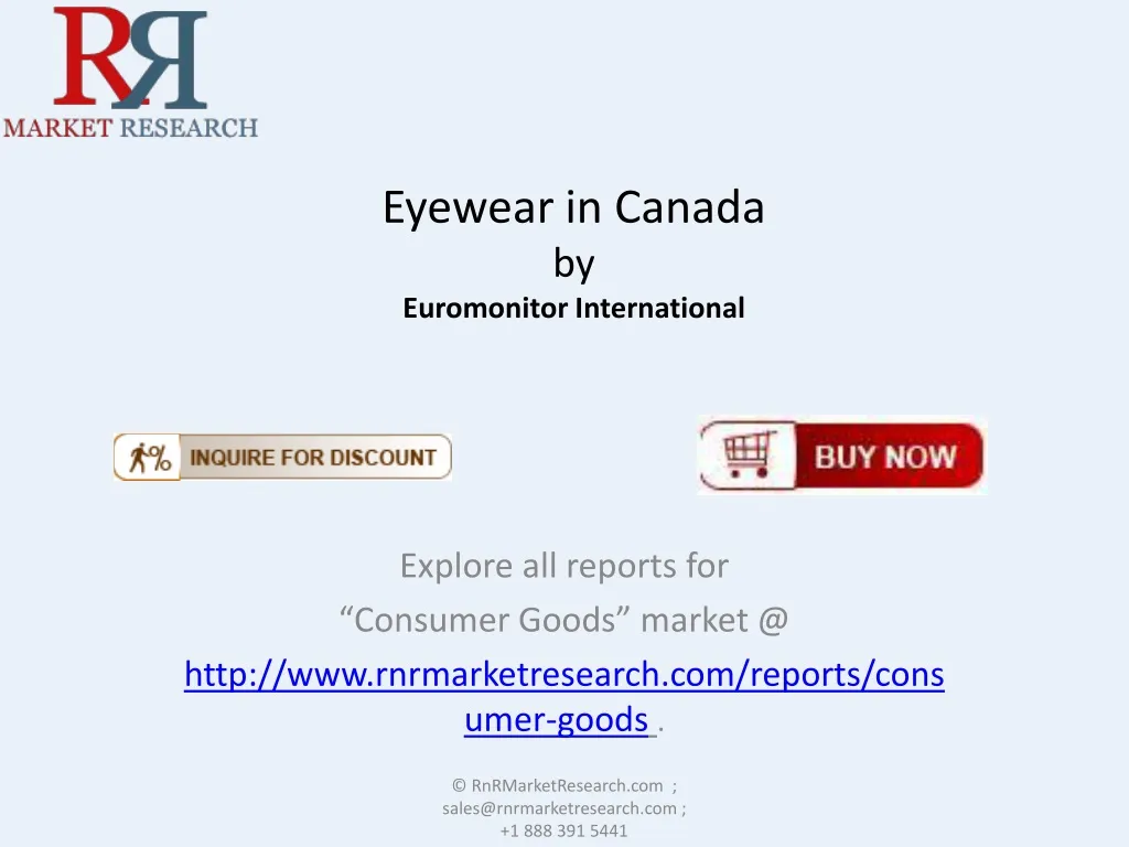eyewear in canada by euromonitor international