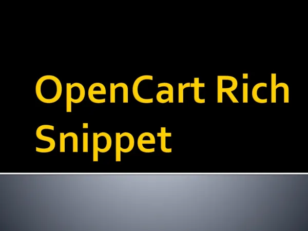 OpenCart Rich Snippet