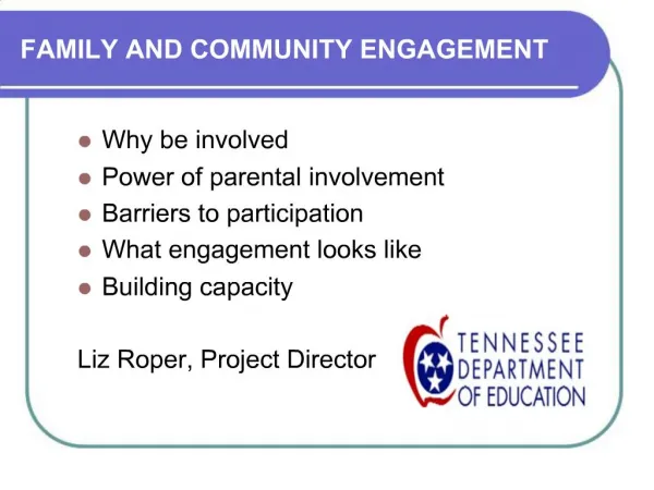 FAMILY AND COMMUNITY ENGAGEMENT