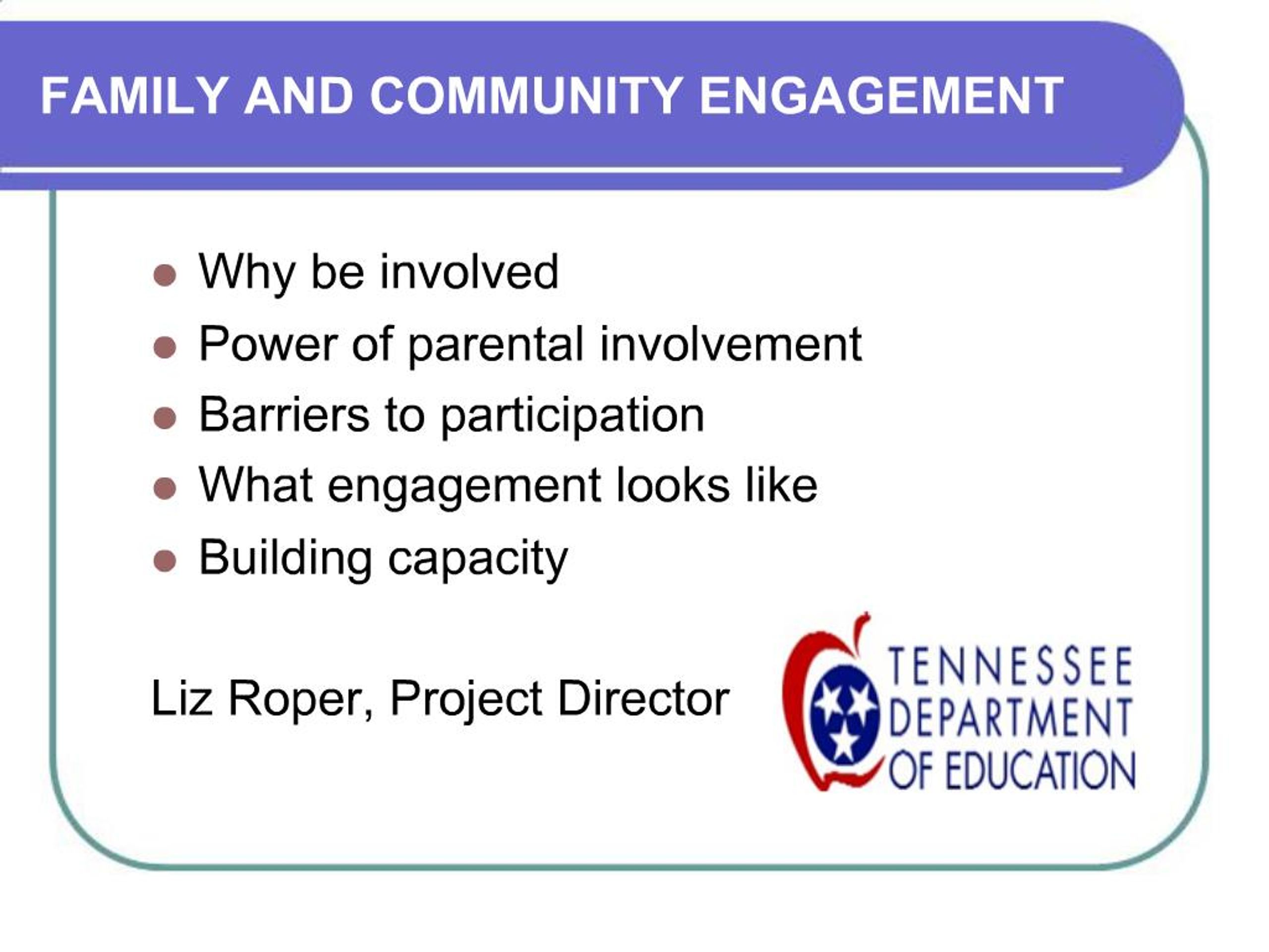 PPT - FAMILY AND COMMUNITY ENGAGEMENT PowerPoint Presentation, free ...