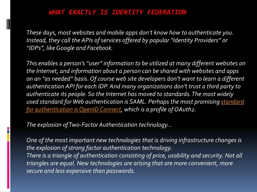 what exactly is identity federation