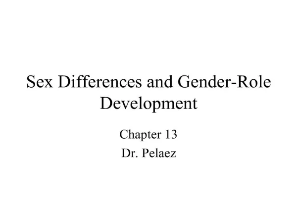 sex differences and gender-role development