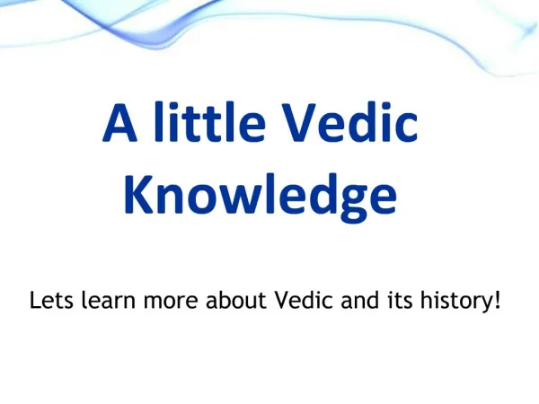 A little vedic knowledge