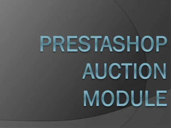 PrestaShop Auction Module