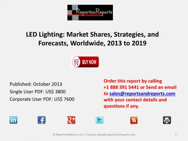 Global LED Lighting Industry 2019 Forecasts and Analysis