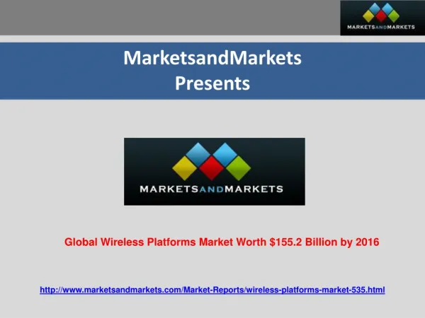 Global Wireless Platforms Market worth $155.2 Billion by 201