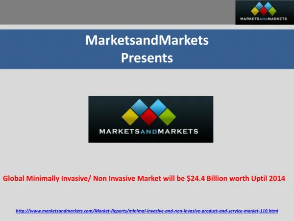 Global Minimally Invasive/ Non Invasive Market will be $24.4