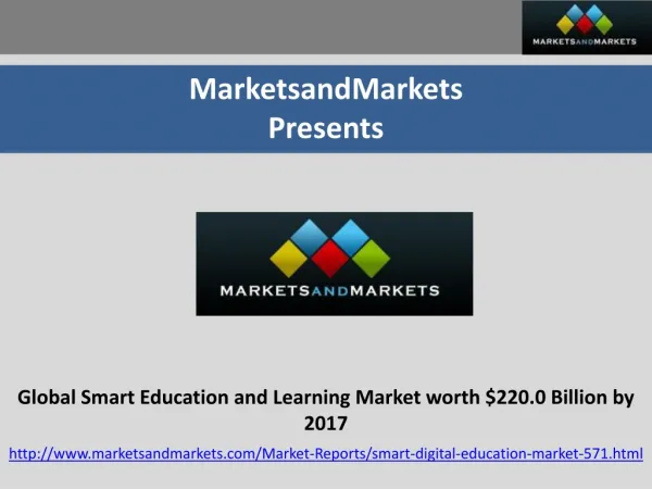 Smart Education and Learning Market 2012-2017
