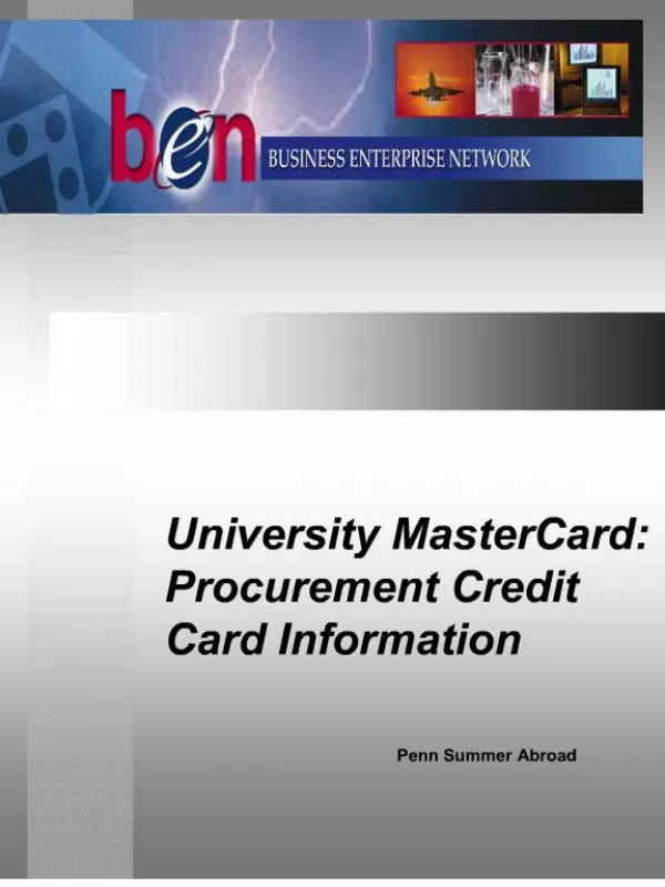 university mastercard: procurement credit card information