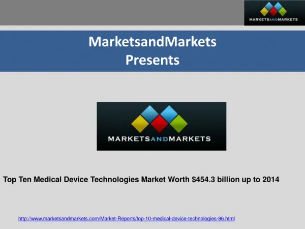 Global Top Ten Medical Device Technologies Market Worth $454