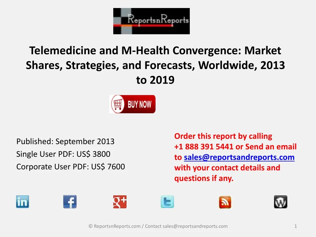 telemedicine and m health convergence market shares strategies and forecasts worldwide 2013 to 2019
