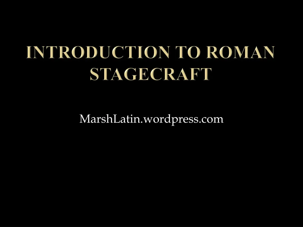 introduction to roman stagecraft