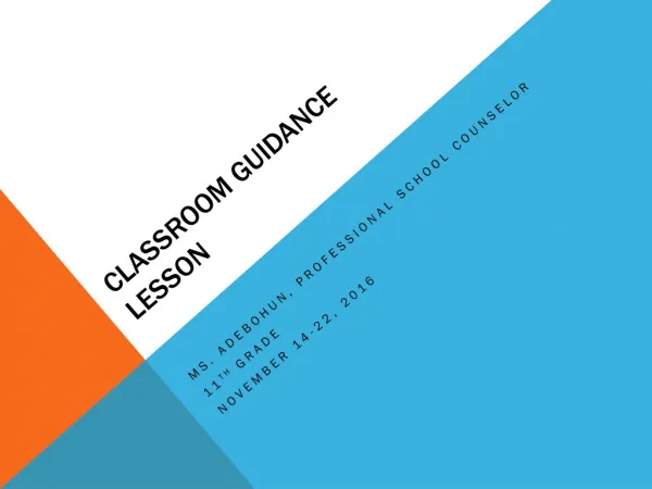 Classroom Guidance Lesson