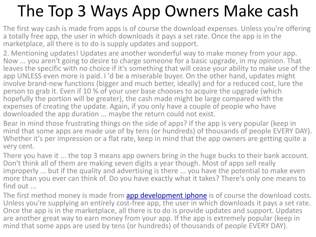 the top 3 ways app owners make cash