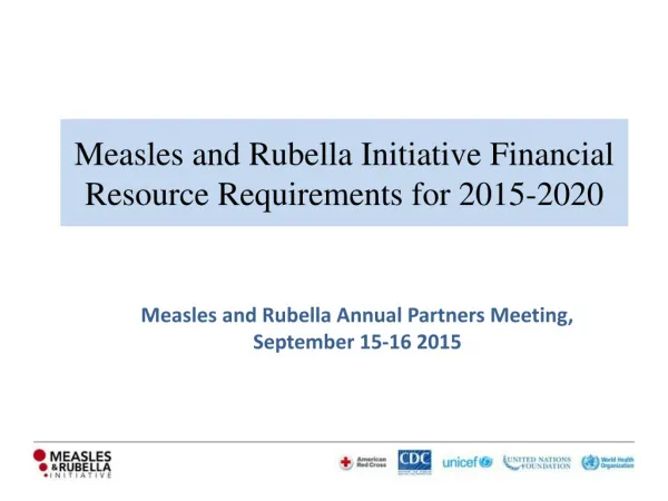 Measles and Rubella Initiative Financial Resource Requirements for 2015-2020