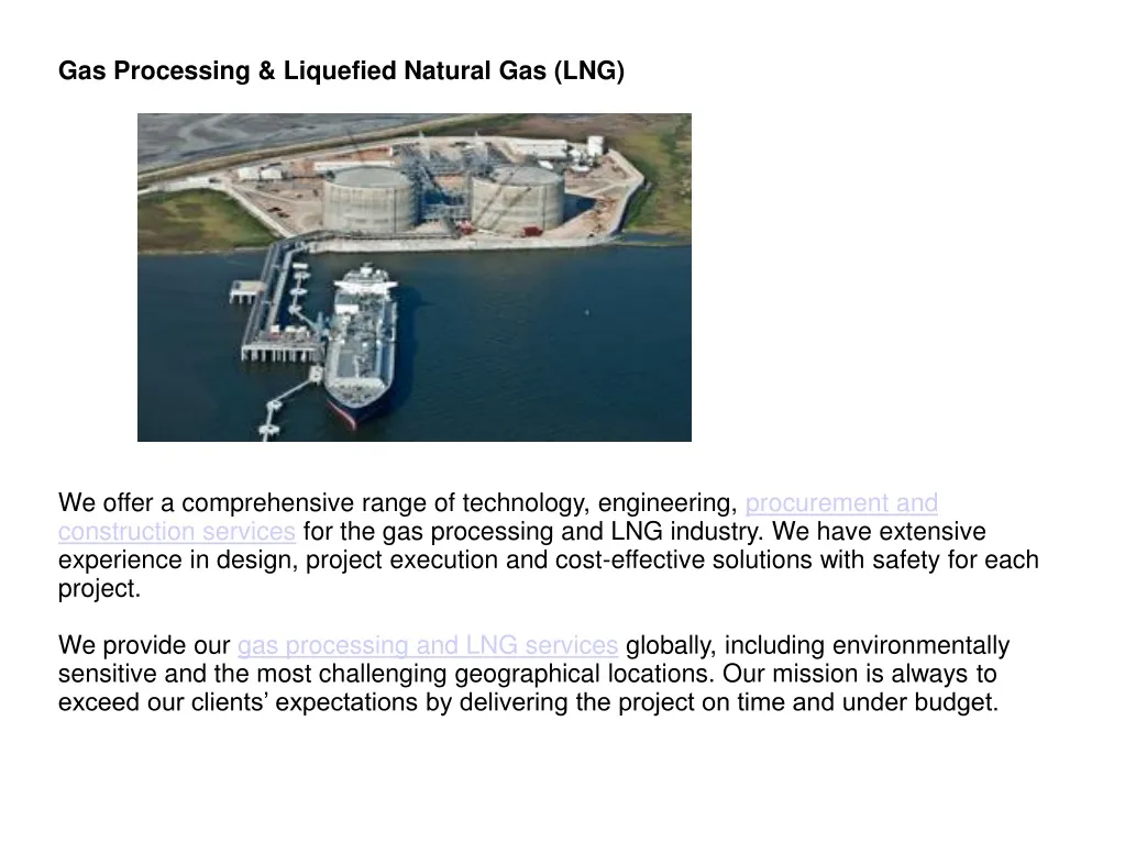 gas processing liquefied natural gas lng