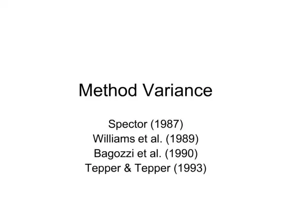 method variance