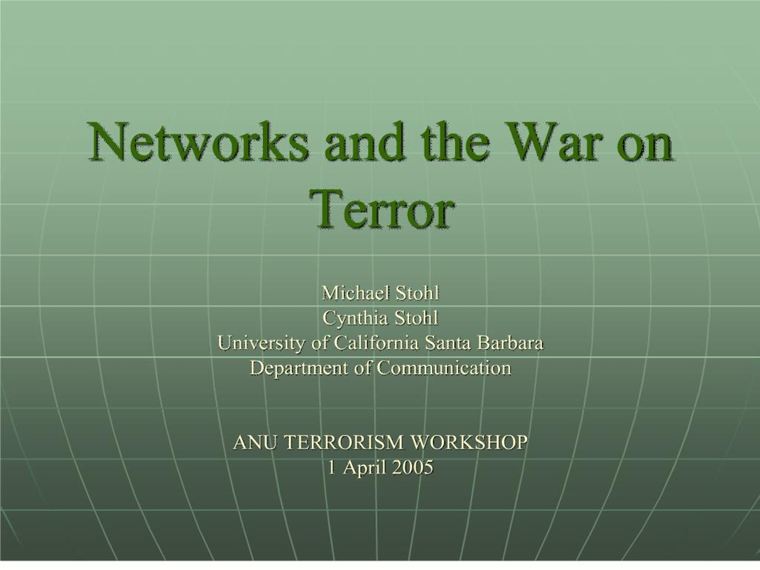 PPT - networks and the war on terror PowerPoint Presentation, free ...