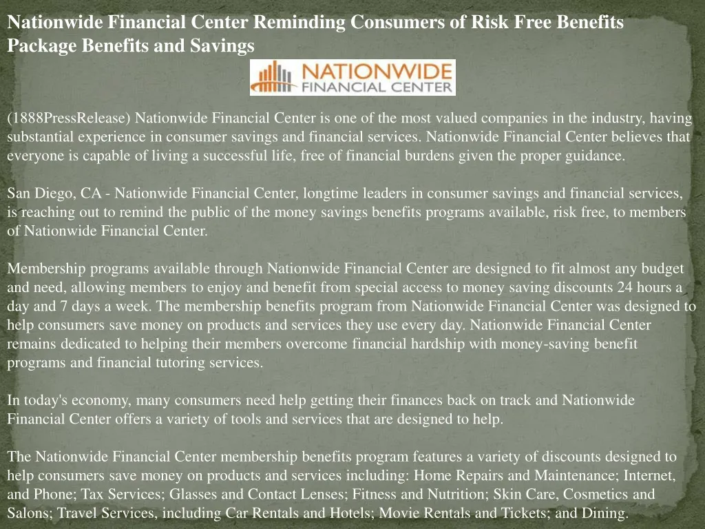 nationwide financial center reminding consumers