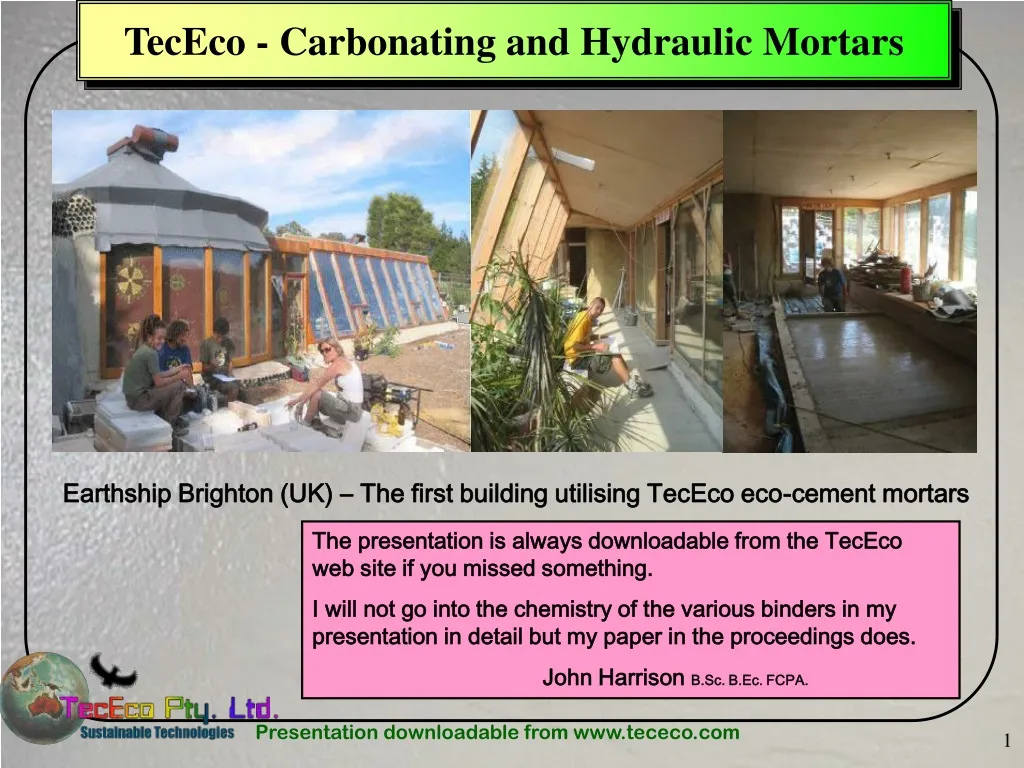 tececo carbonating and hydraulic mortars