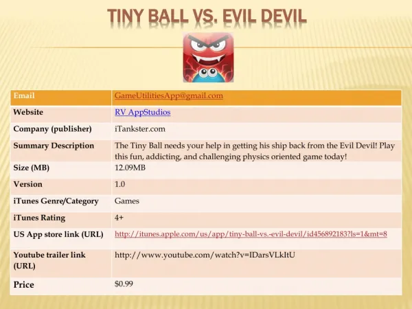 tiny ball vs. evil devil