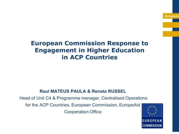 european commission response to engagement in higher education in acp countries