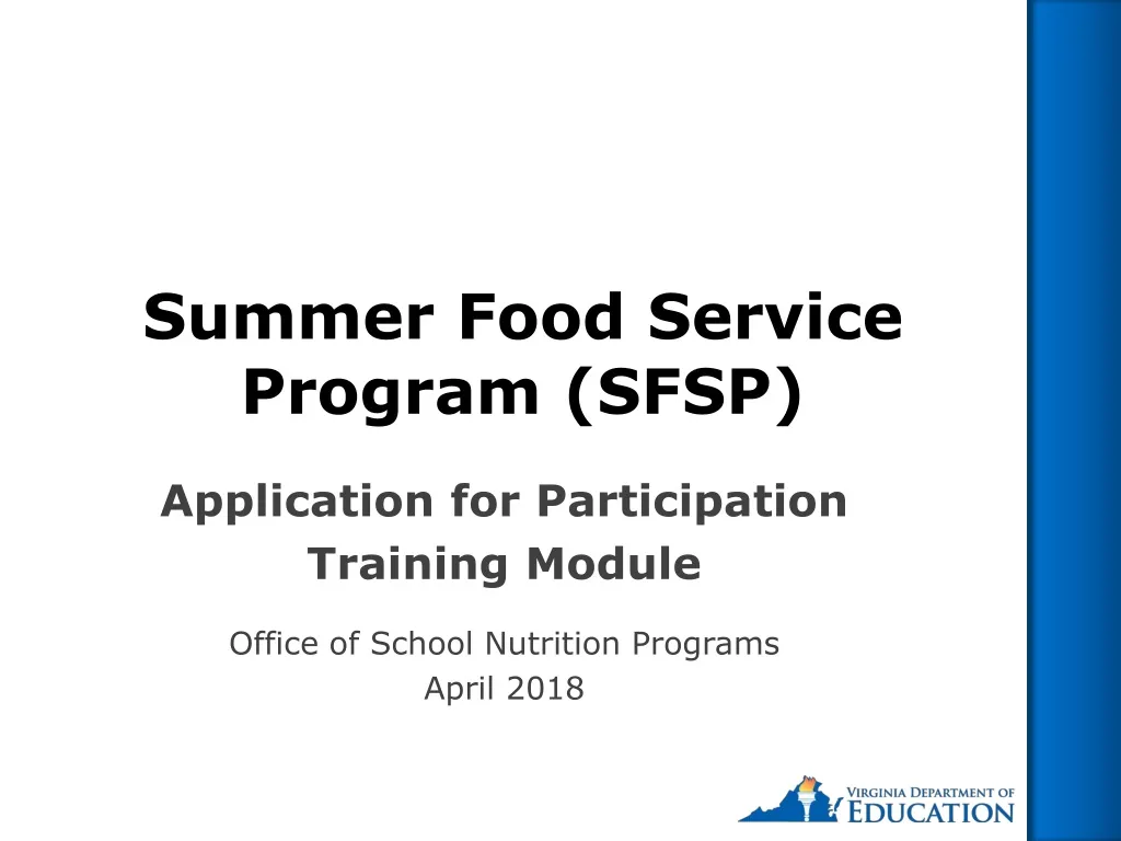 summer food service program sfsp