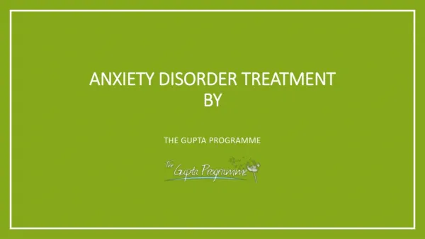 anxiety disorder treatment