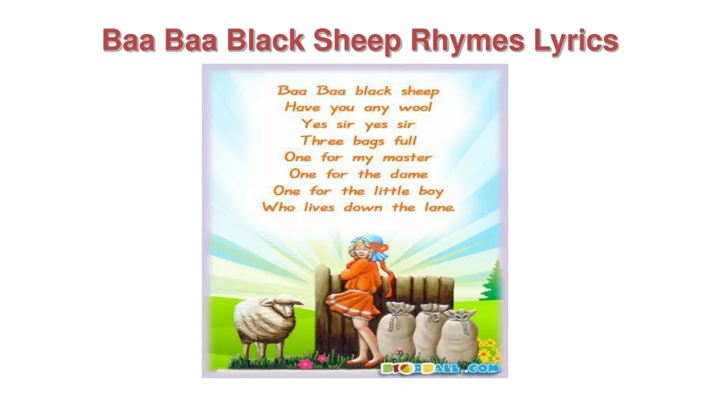 baa baa black sheep rhymes lyrics