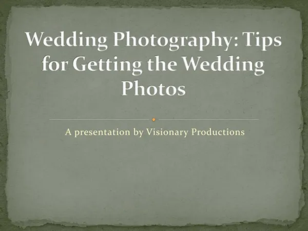 Wedding Photography tips