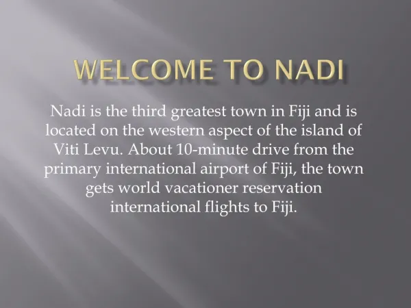 Nadi flights and Travel guide