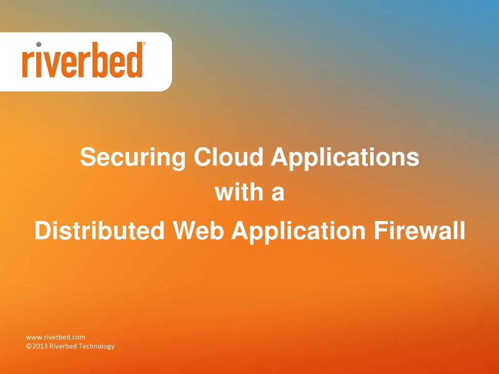 securing cloud applications with a distributed