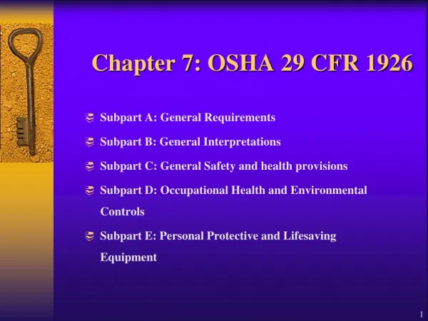 Chapter 7: OSHA 29 CFR 1926