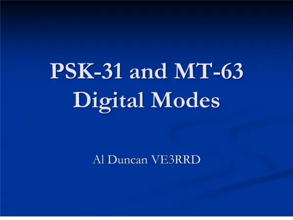 psk-31 and mt-63 digital modes