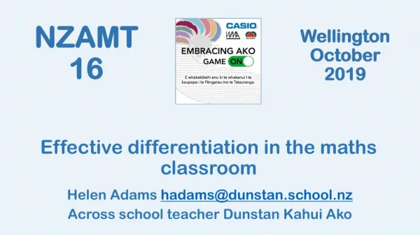 Helen Adams hadams@dunstan.school.nz Across school teacher Dunstan Kahui Ako