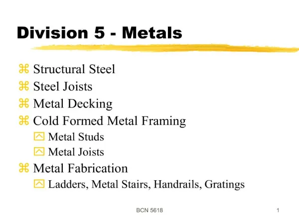 division 5 - metals