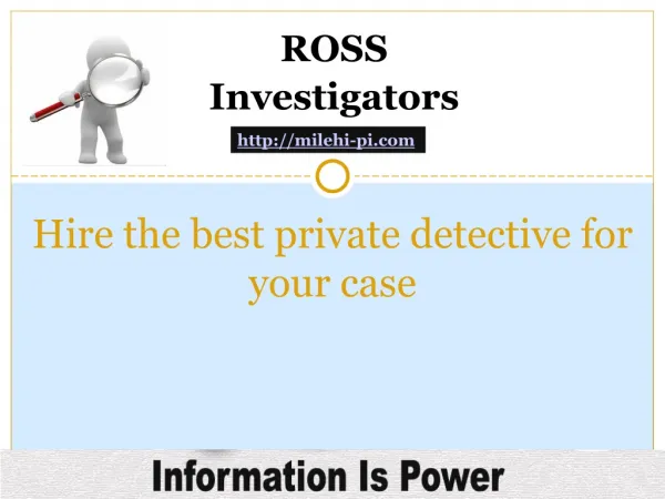 Hire the best private detective for your case: