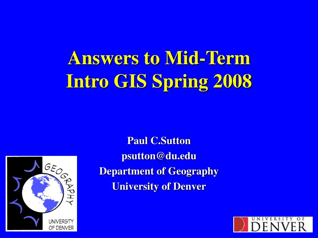 answers to mid term intro gis spring 2008