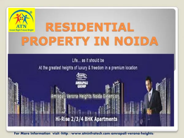 Available Best Residential Projects Amrapali Verona Heights.