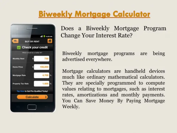 Biweekly Mortgage Calculator