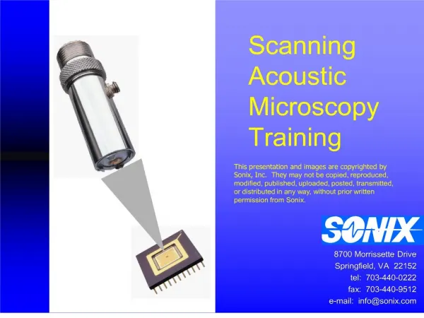 scanning acoustic microscopy training